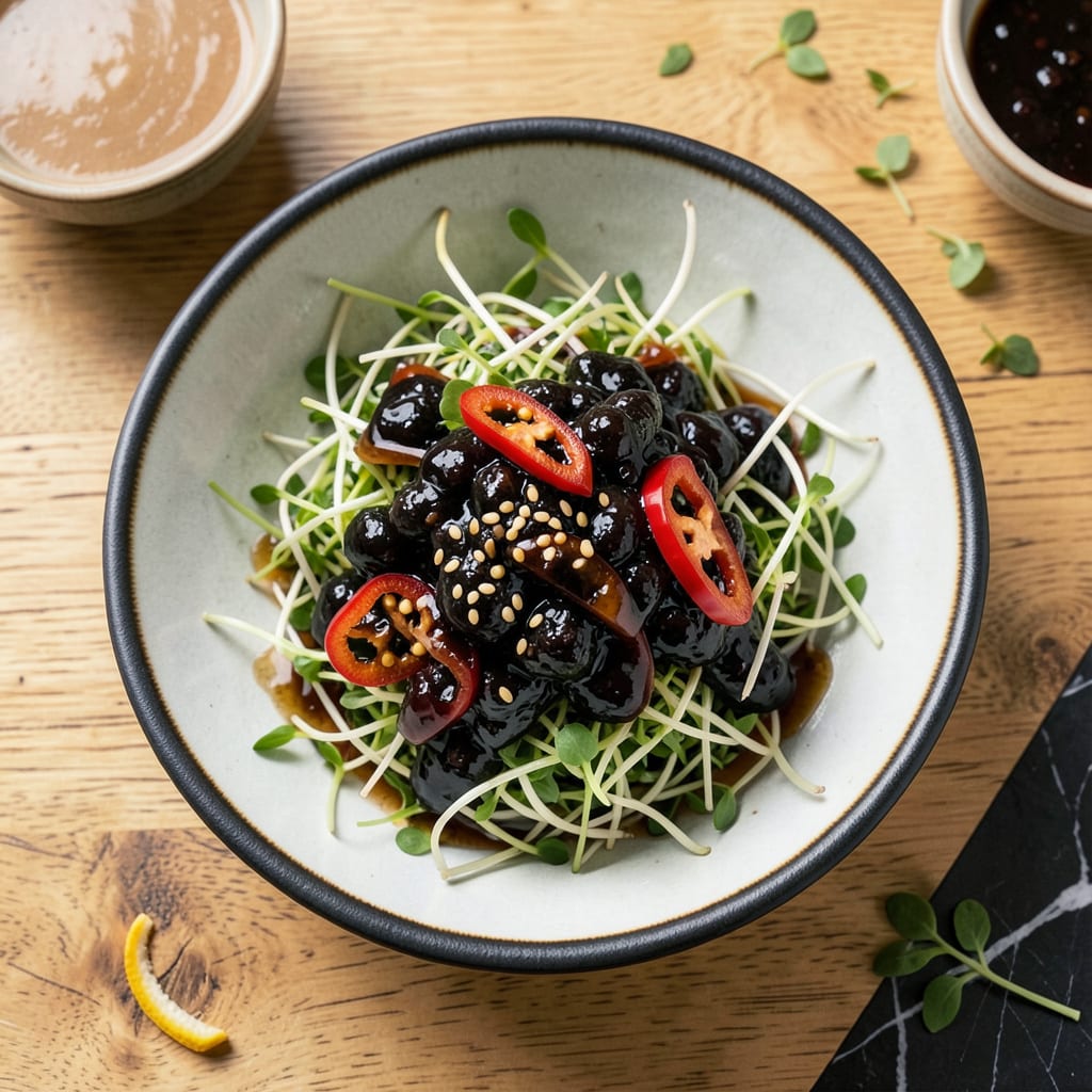Complete sprouts black garlic marinade recipe overview image