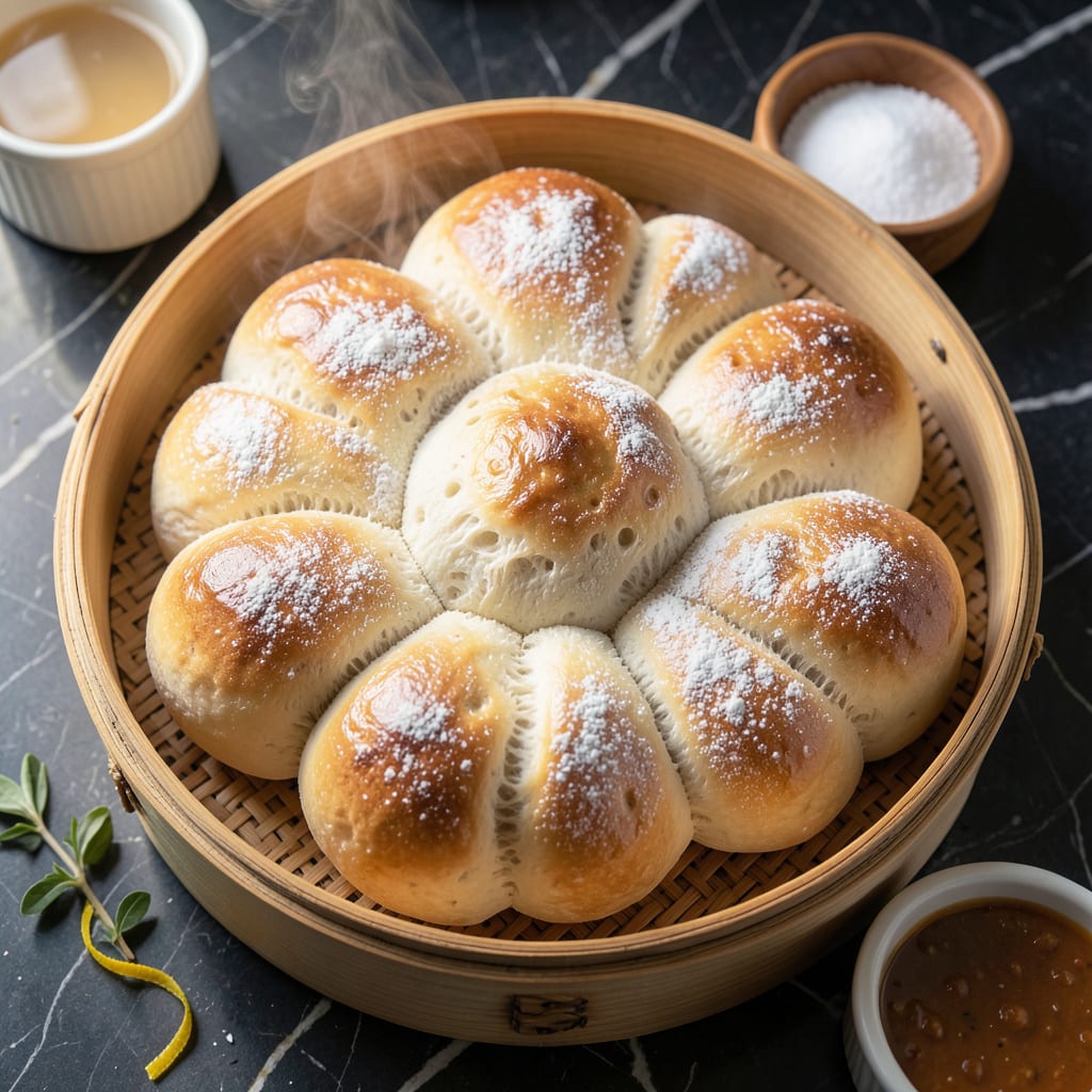 Visual representation of steam bread recipe