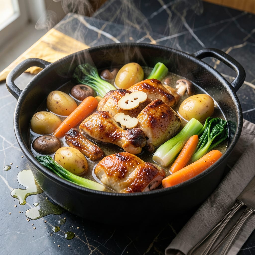 steam pot recipe example with annotations