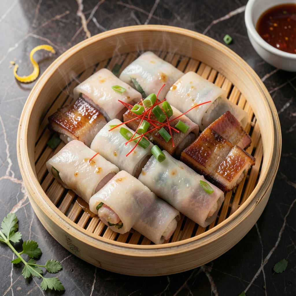 Visual representation of Steam Rice Roll Recipe: Cantonese Dim Sum Perfection