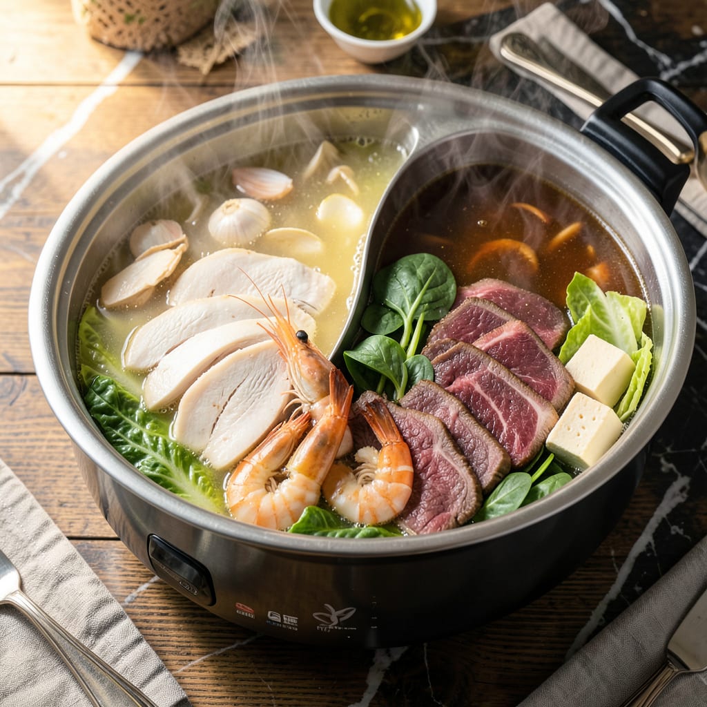 Complete steamboat food recipe overview image