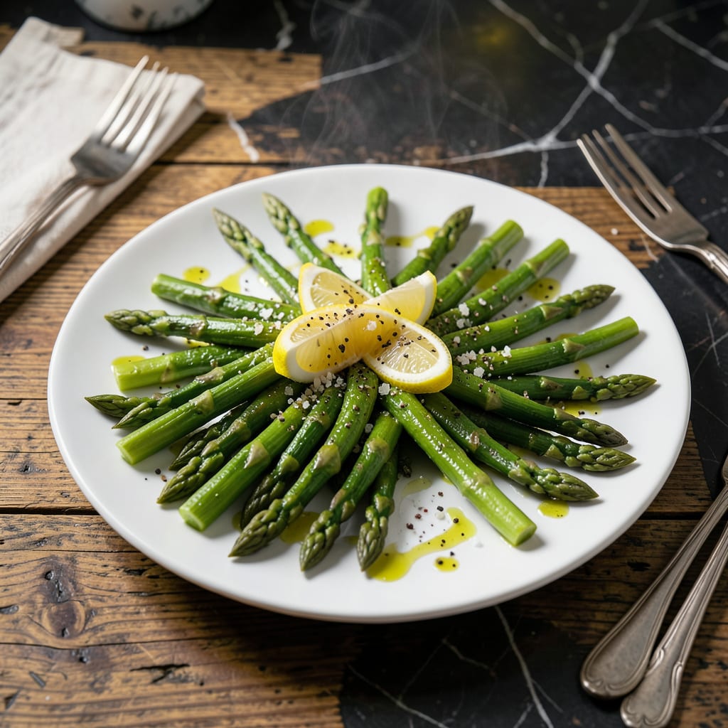 Visual representation of Steamed Asparagus Recipe: Bright Crisp Tender Spears