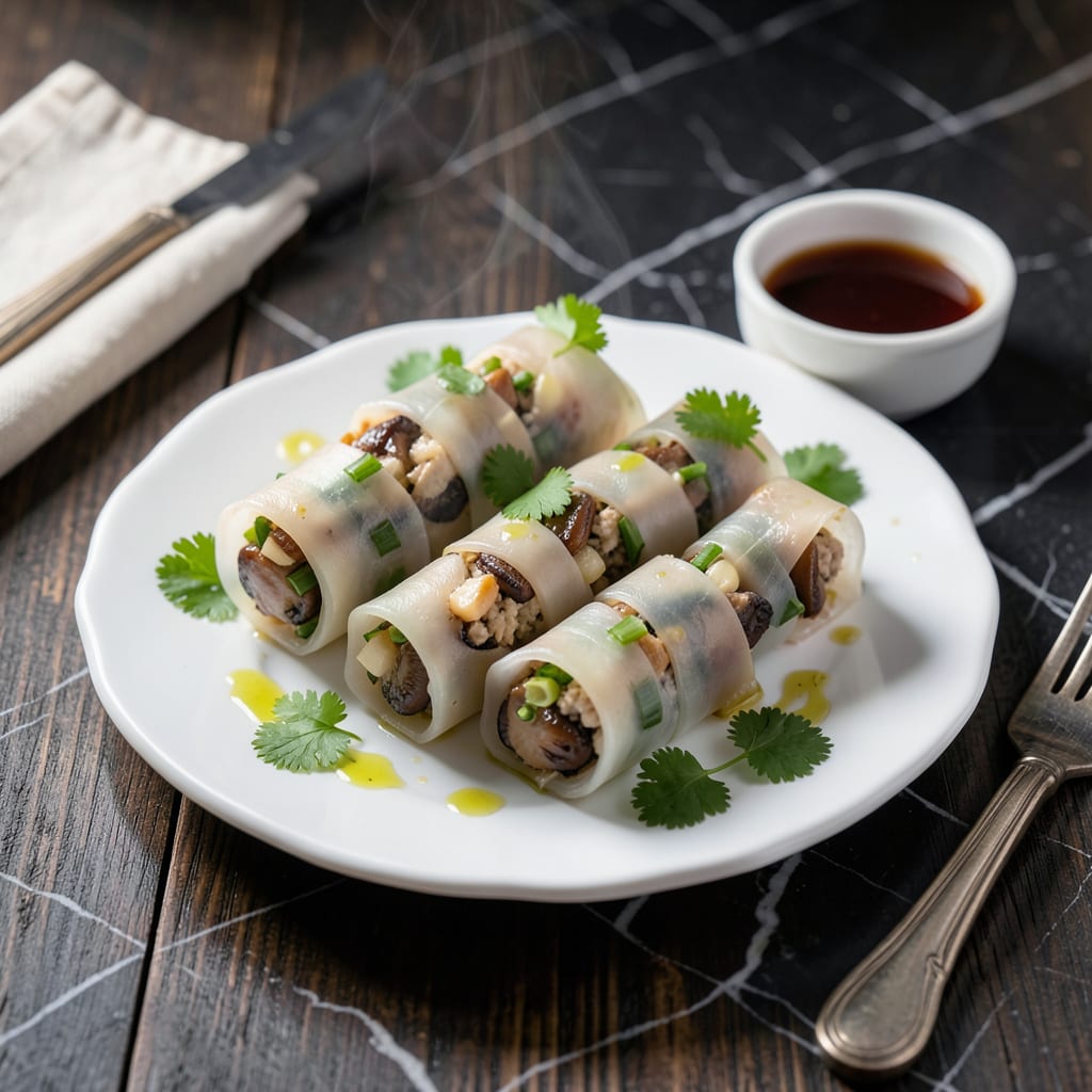 Comprehensive Steamed Bean Curd Roll Dim Sum Recipe: Cantonese Style Silky Layers with Shrimp visual reference