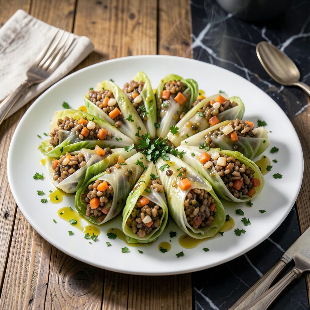 Complete Steamed Cabbage Roll Recipe: Soft Leaves With Hearty Fillings overview image
