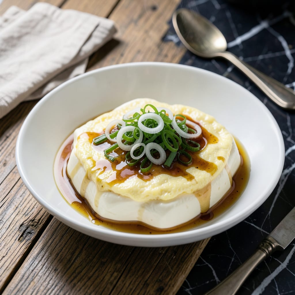 Visual representation of steamed egg tofu recipe