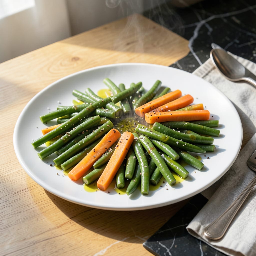 Steamed Green Beans and Carrots Recipe: Bright Crisp Tender Medley detailed visual guide