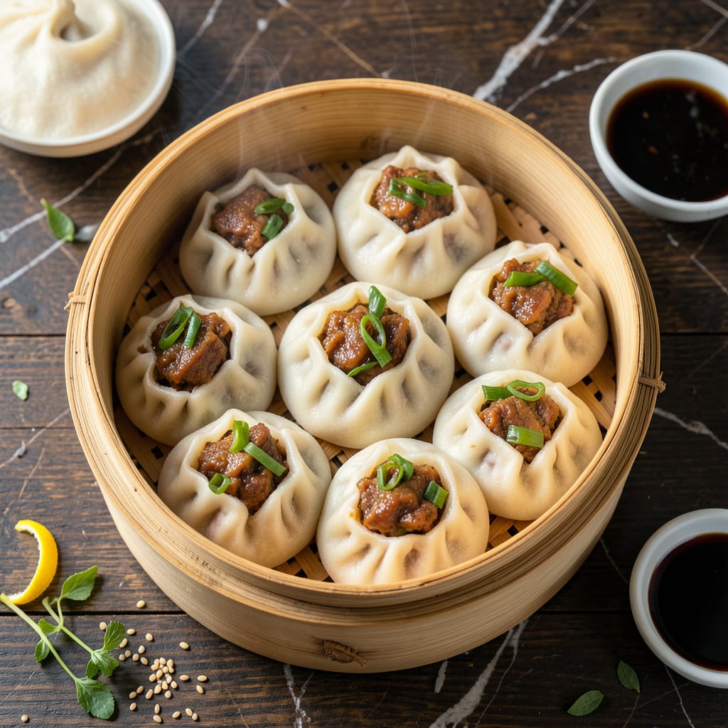 Steamed Pork Buns Recipe: Soft Pillows With Savory Umami Filling illustration with key details