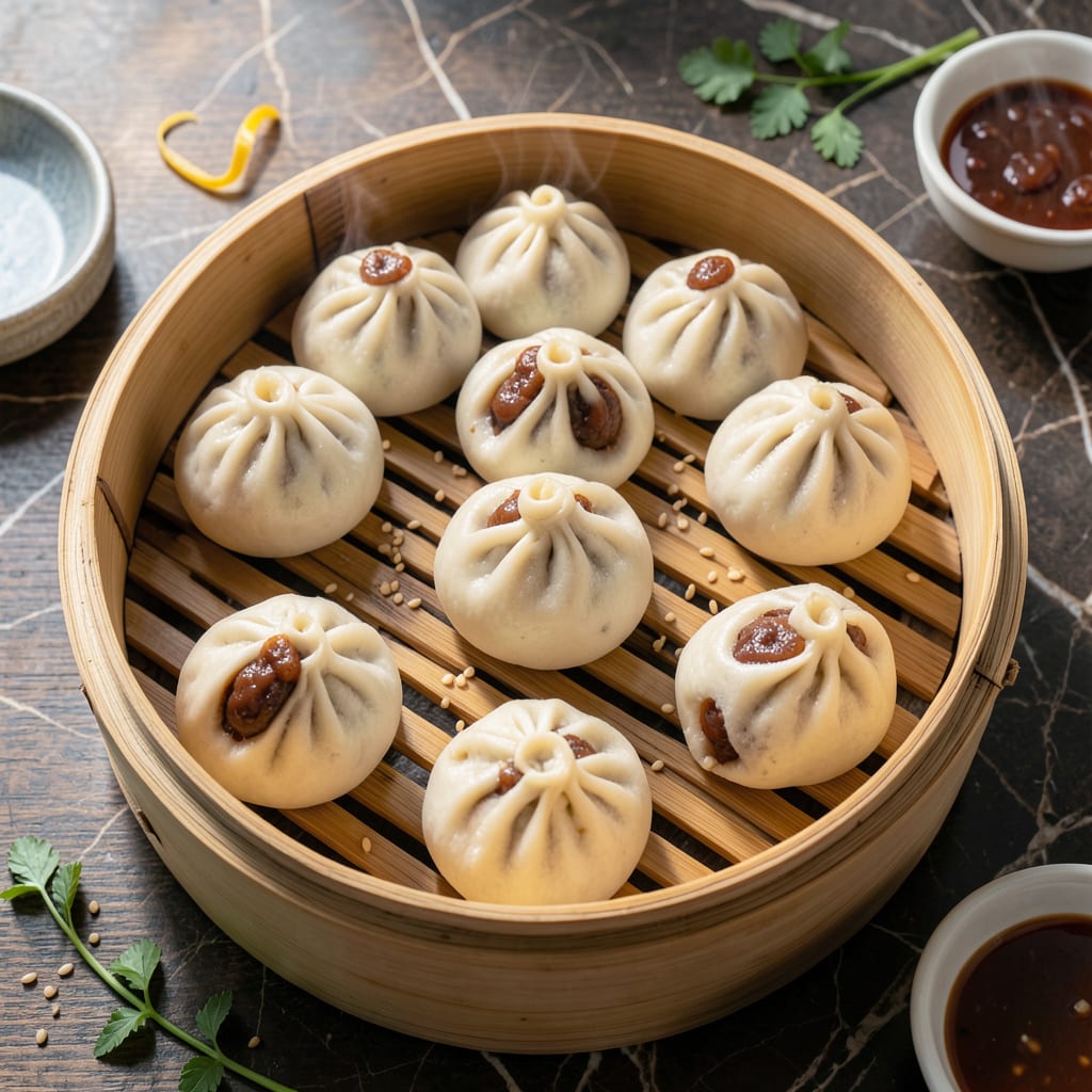 Complete Steamed Red Bean Bun Recipe: Pillowy Soft With Sweet Filling overview image