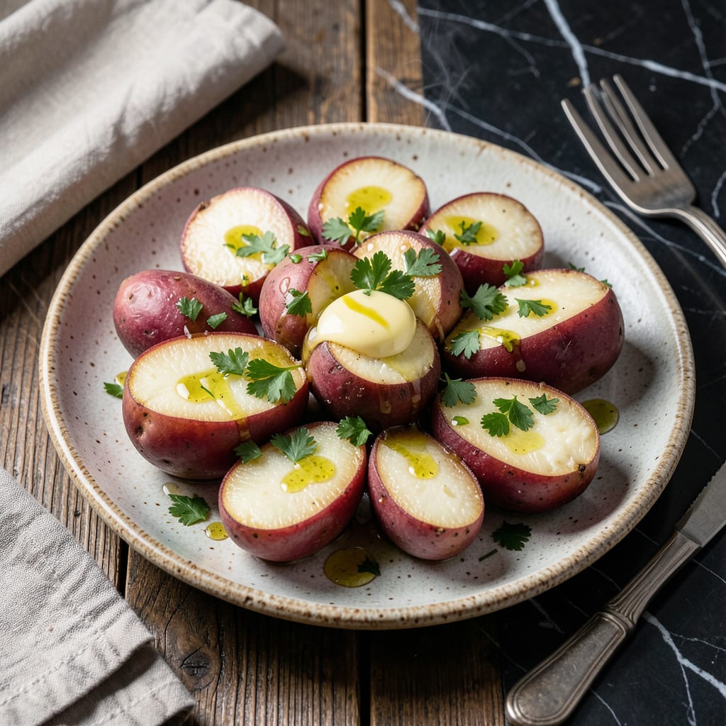 Visual representation of Steamed Red Potatoes Recipe: Buttery Tender Side in 20 Minutes
