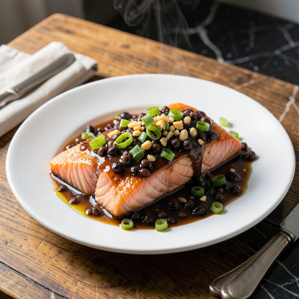 Complete Steamed Salmon Black Bean Sauce Recipe: Cantonese Style Silky Succulence overview image