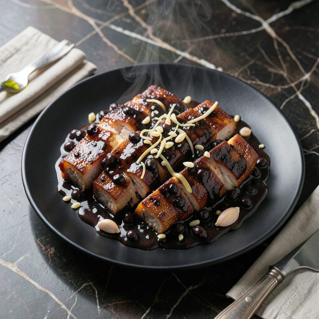 Steamed Spareribs With Black Bean Sauce Recipe: Cantonese Style Savory Bite example with annotations