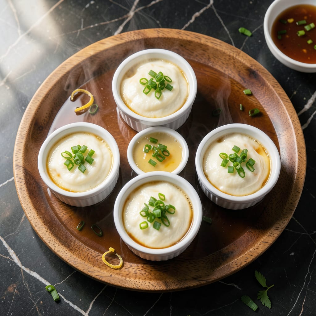 Visual representation of Steaming Eggs Recipe: Silk Smooth Custard With Aromatic Scallion