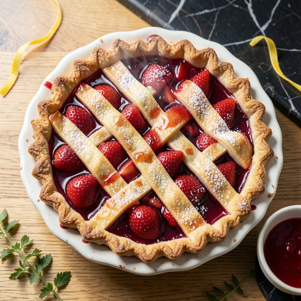 Strawberry Pie Recipe With Jello: Glossy Glaze and Fresh Berry Burst example with annotations