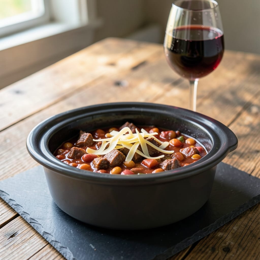 Visual representation of venison chili recipe crock pot