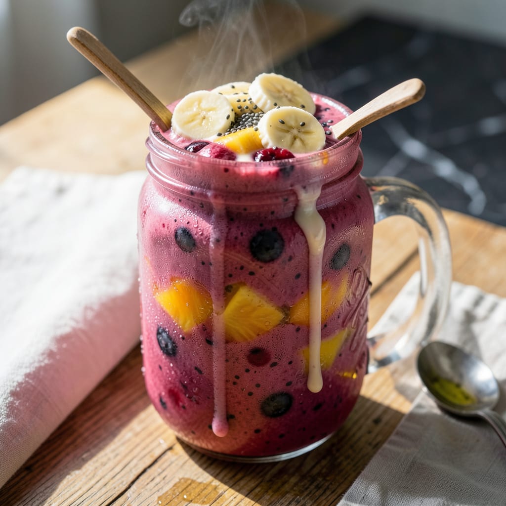 very berry cranberry tropical smoothie recipe detailed visual guide
