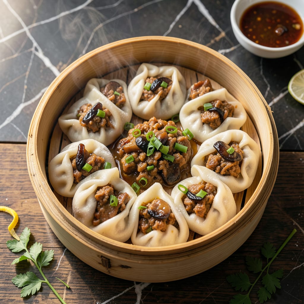 vietnamese steamed pork buns recipe example with annotations