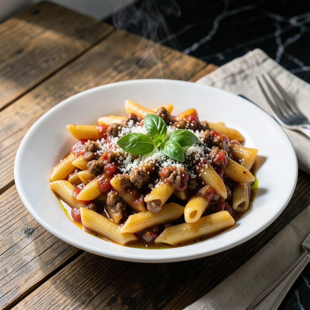 Comprehensive Vodka Sauce Pasta Recipe With Meat: Rich Tomato Cream Fusion With Hearty Bite visual reference