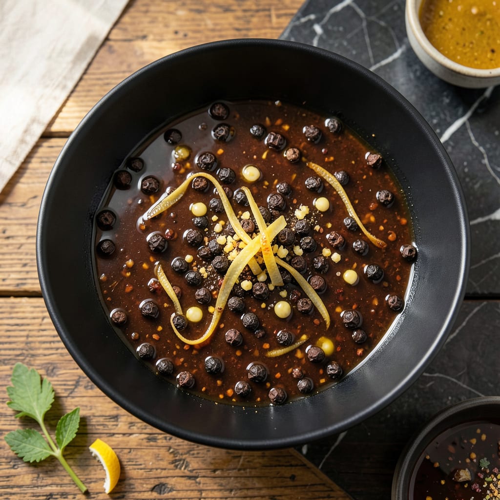 Visual representation of weber black peppercorn marinade recipe