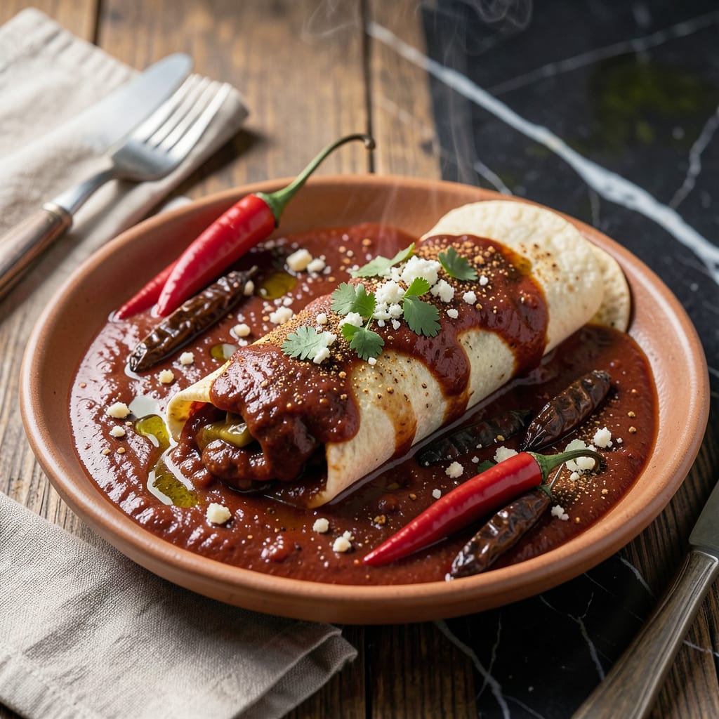 Comprehensive wet burrito red sauce recipe visual reference