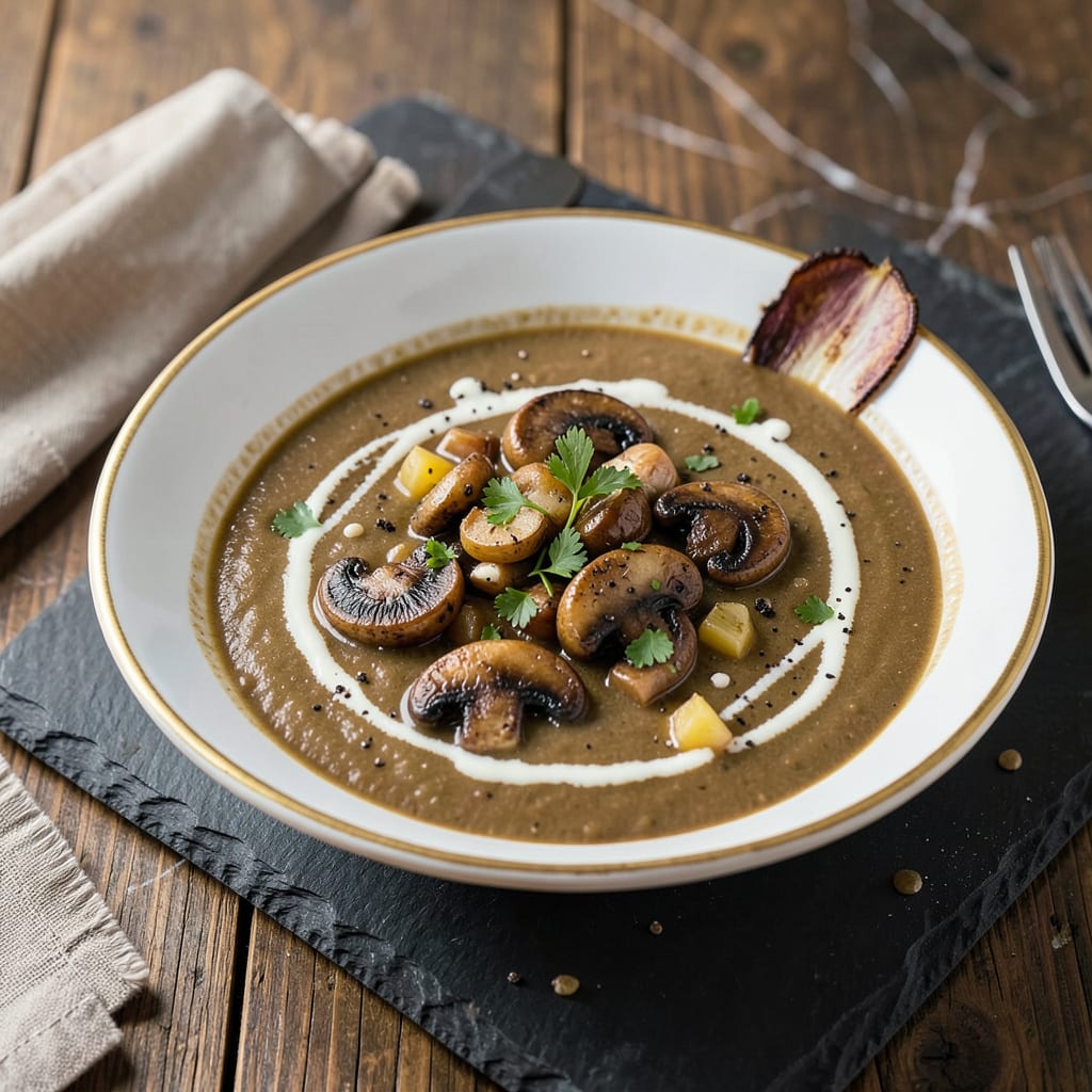 Complete zupas mushroom bisque recipe overview image